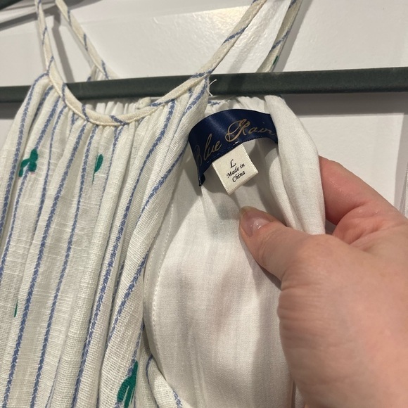 Francesca's Blue Rain Cactus Tassel Stripe Tank Top - Picture 7 of 9